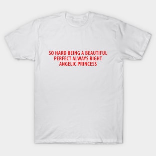 So Hard Being A Beautiful Perfect Always Right Angelic Princess T-Shirt